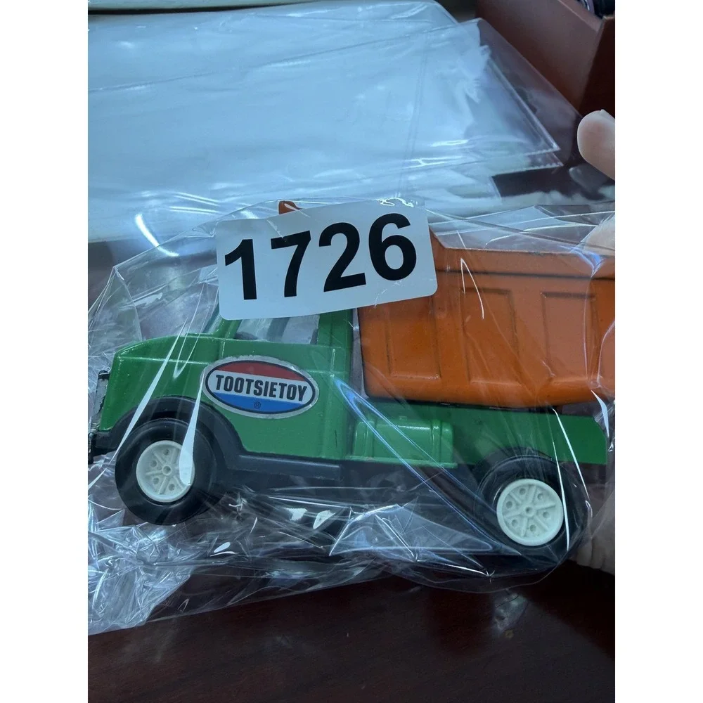 Tootsietoy Green Orange Dump Truck Diecast Toy Mini Construction Vehicle USA